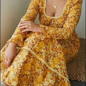 NWT UO Floral Prairie Maxi Dress - M